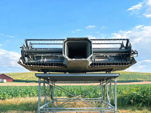 Combine header and feeder connection